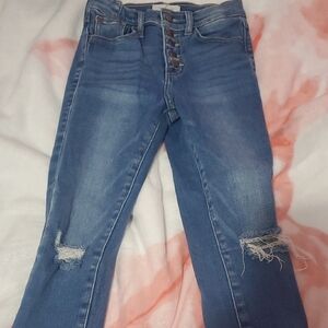 Stylish Blue Distressed Women's Jeans